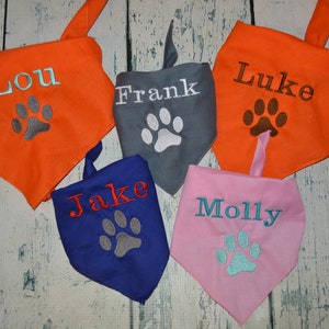 Personalized Dog Bandana with Paw Print Custom Colors and Quick Processing image 5