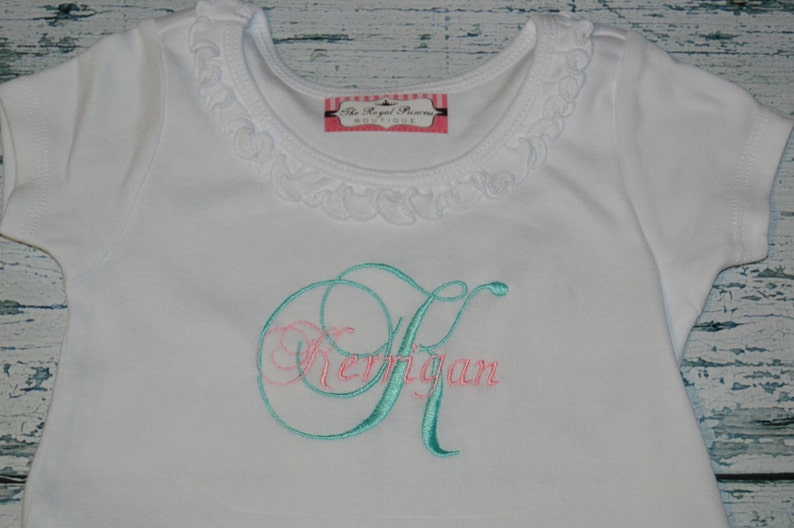 Monogram dress girls custom dress Personalized Girls Ruffle Dress