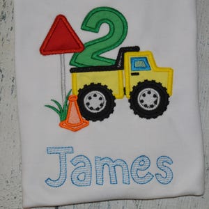 PERSONALIZED Construction Truck 2nd Birthday Shirt  Monogrammed