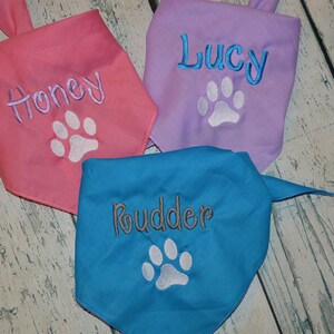 Personalized Dog Bandana with Paw Print Custom Colors and Quick Processing image 6