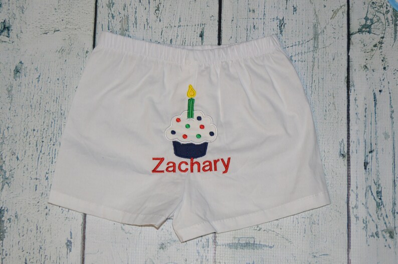 Personalized Cupcake Boxers Diaper Cover Infant Toddler Monogrammed image 1