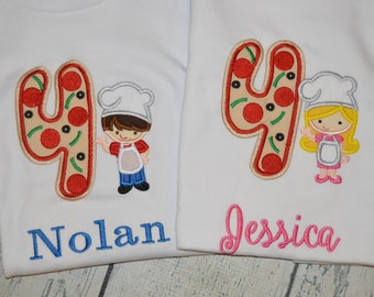 Personalized Pizza Party Birthday Shirt, Pizza Making Party, Chef Birthday Shirt, Pizza Party Girls Shirt, Pizza Party Boys Shirt