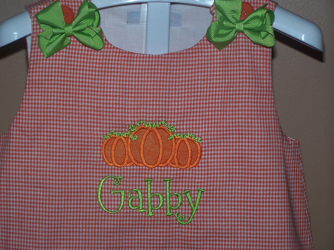 Personalized Pumpkin Appliqued Dress A-line Jumper - Etsy