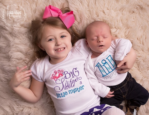 Sibling Shirt Set Big Sister and Little Brother Shirt Set Big Sister to a Little Mister and Lil Mister Brother Sister Shirt Set Etsy Canada