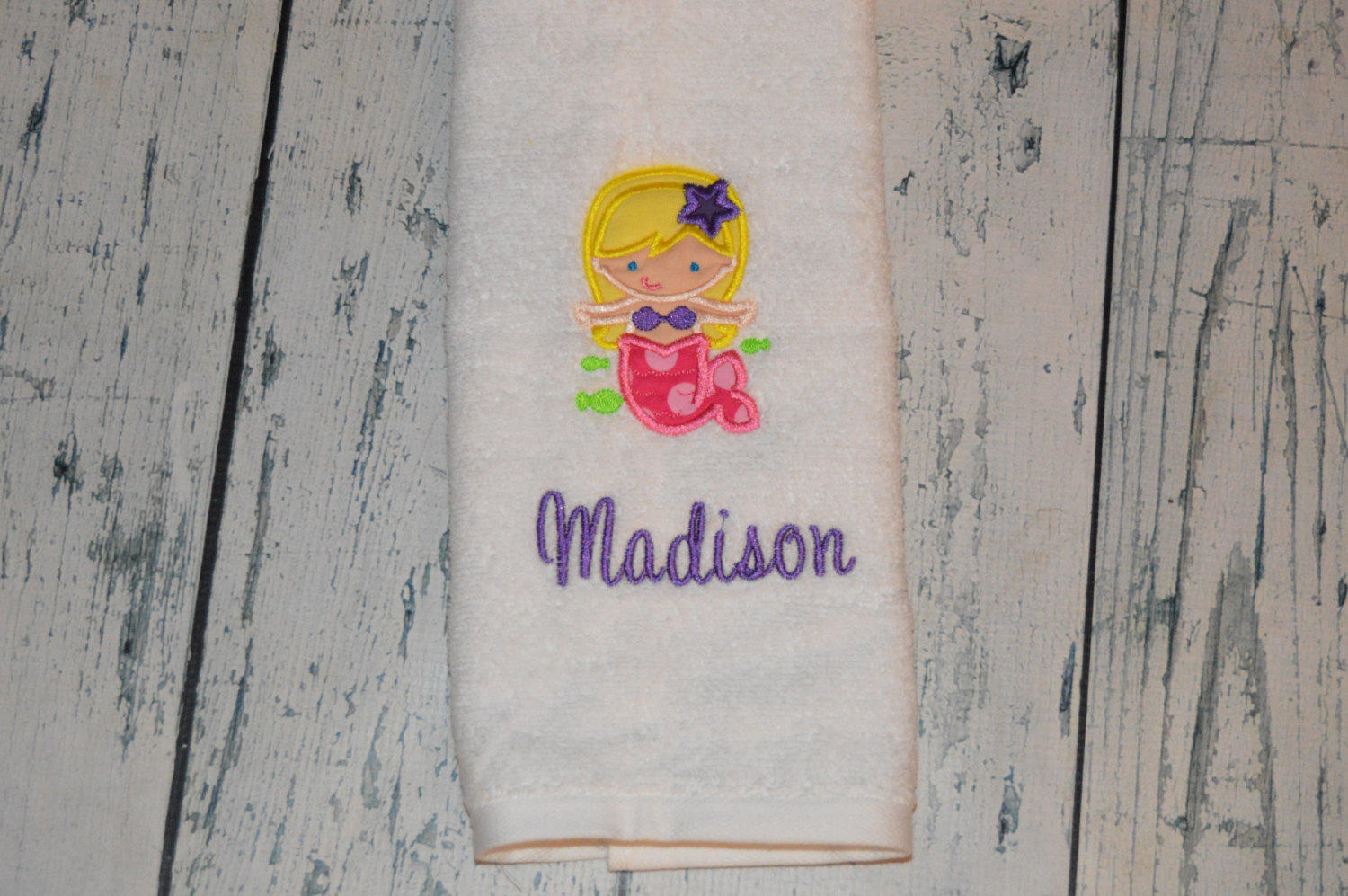 PERSONALIZED Mermaid Hand Towel Monogrammed or You Choose Etsy