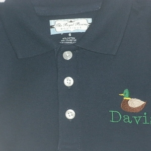 Personalized Kids Polo Shirt Monogrammed Embroidered Design SHORT SLEEVE