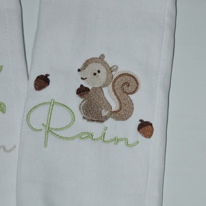 Personalized Forest Animal Burp cloth Set of 3 image 3