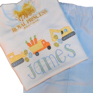 Personalized Easter Construction Truck Shirt or Outfit