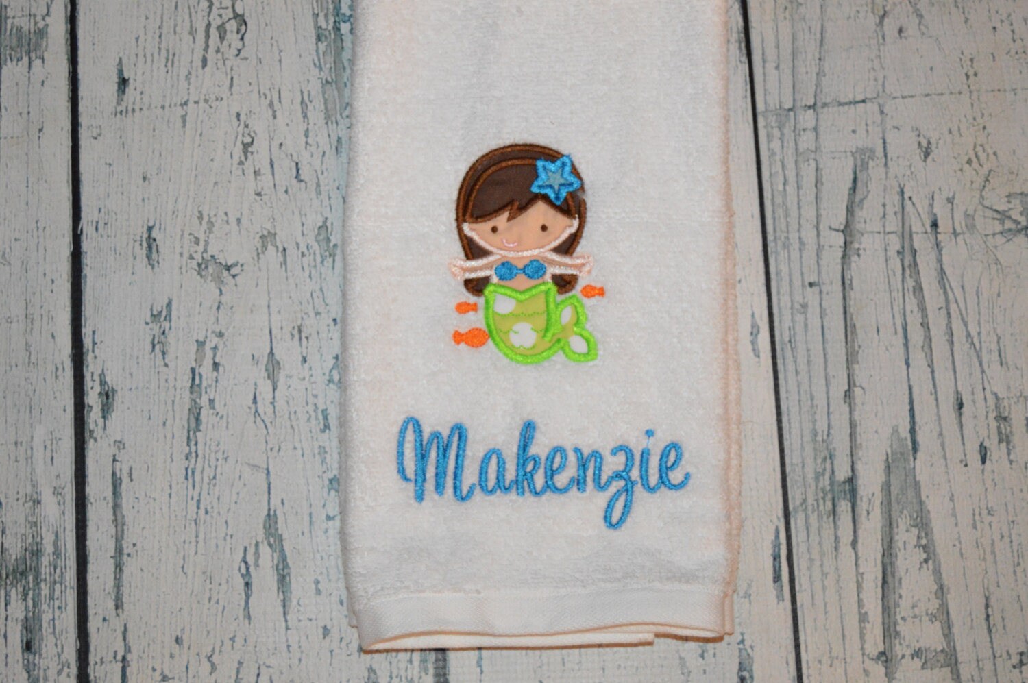 PERSONALIZED Mermaid Hand Towel Monogrammed or You Choose Etsy