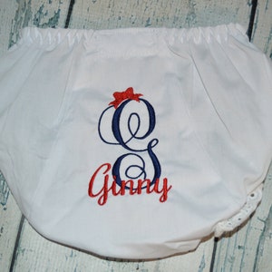 Baby Bloomers, Monogrammed Baby Girl Bloomer, Embroidered Diaper Cover with Monogram, Newborn Bloomers, Personalized Baby Bloomers