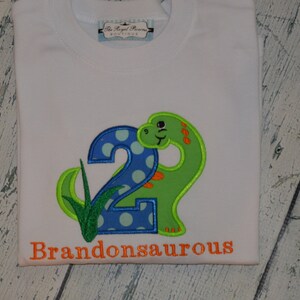Personalized Dinosaur Birthday Shirt,   age 1-5 dino shirt