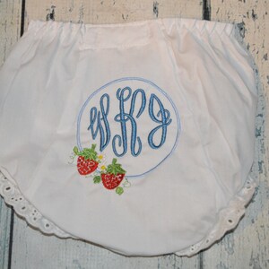 Strawberry Baby Bloomers, Baby Bloomers, Monogrammed baby bloomers, personalized Toddler bloomers, diaper cover