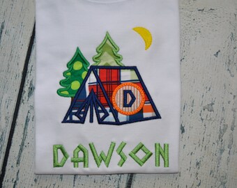 PERSONALIZED Camping Shirt  Monogrammed Outdoor Adventure Boys Tee