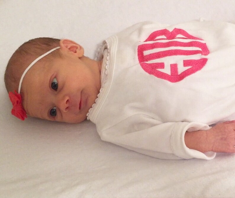 Personalized Baby Sleeper Romper Monogrammed Coming Home Etsy