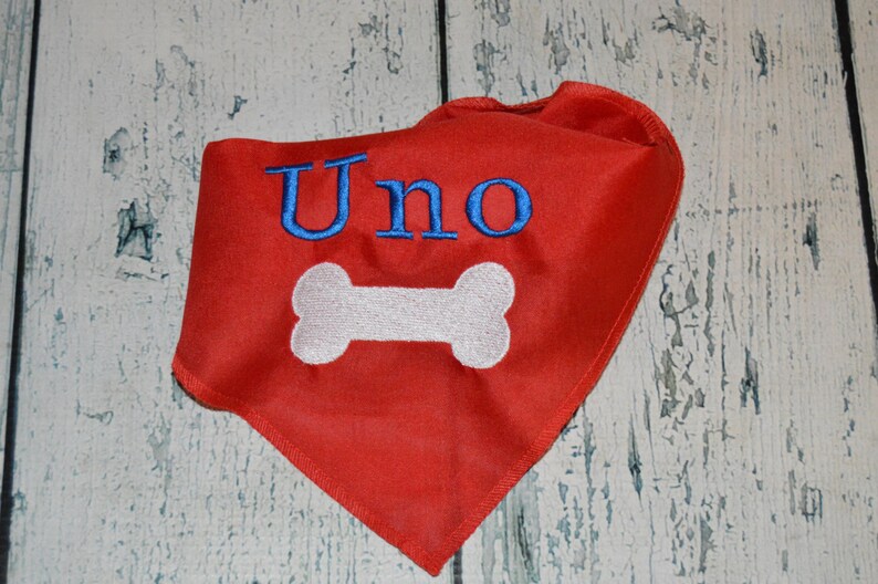 Custom Colors Personalized Dog Bandana with Bone