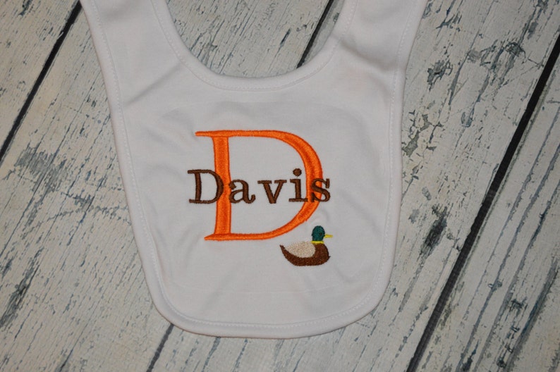 Personalized Baby Bib Monogram Name Baby Boy Bib Hunting Etsy