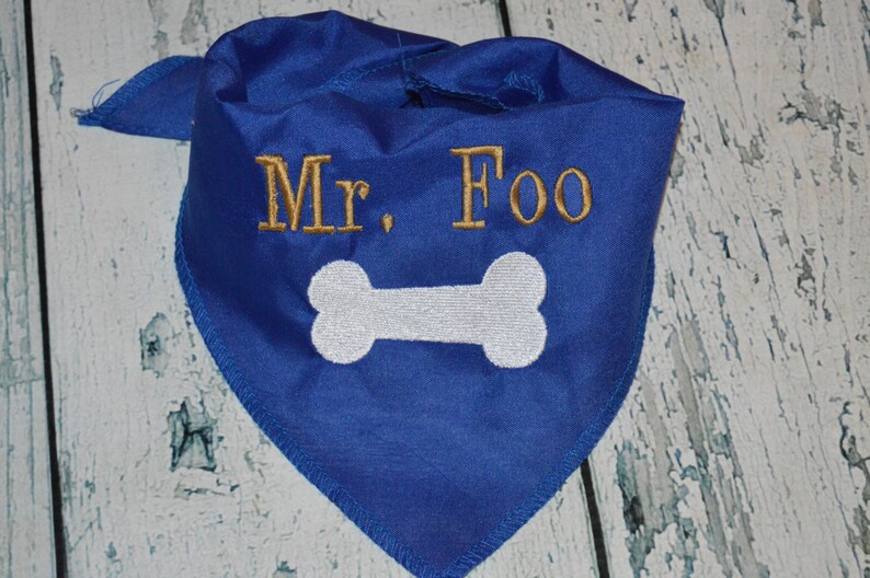 Custom Colors Personalized Dog Bandana with Bone