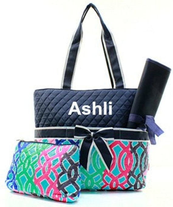 Personalized Quilted Diaper Bag 3 Pc Set with Changing Pad and Etsy