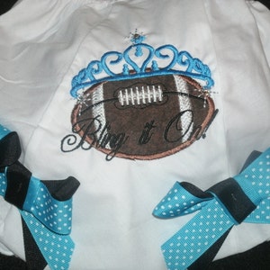 Football Baby Bloomers, Bloomer with Rhinestone Accents, Baby Girl Diaper Cover