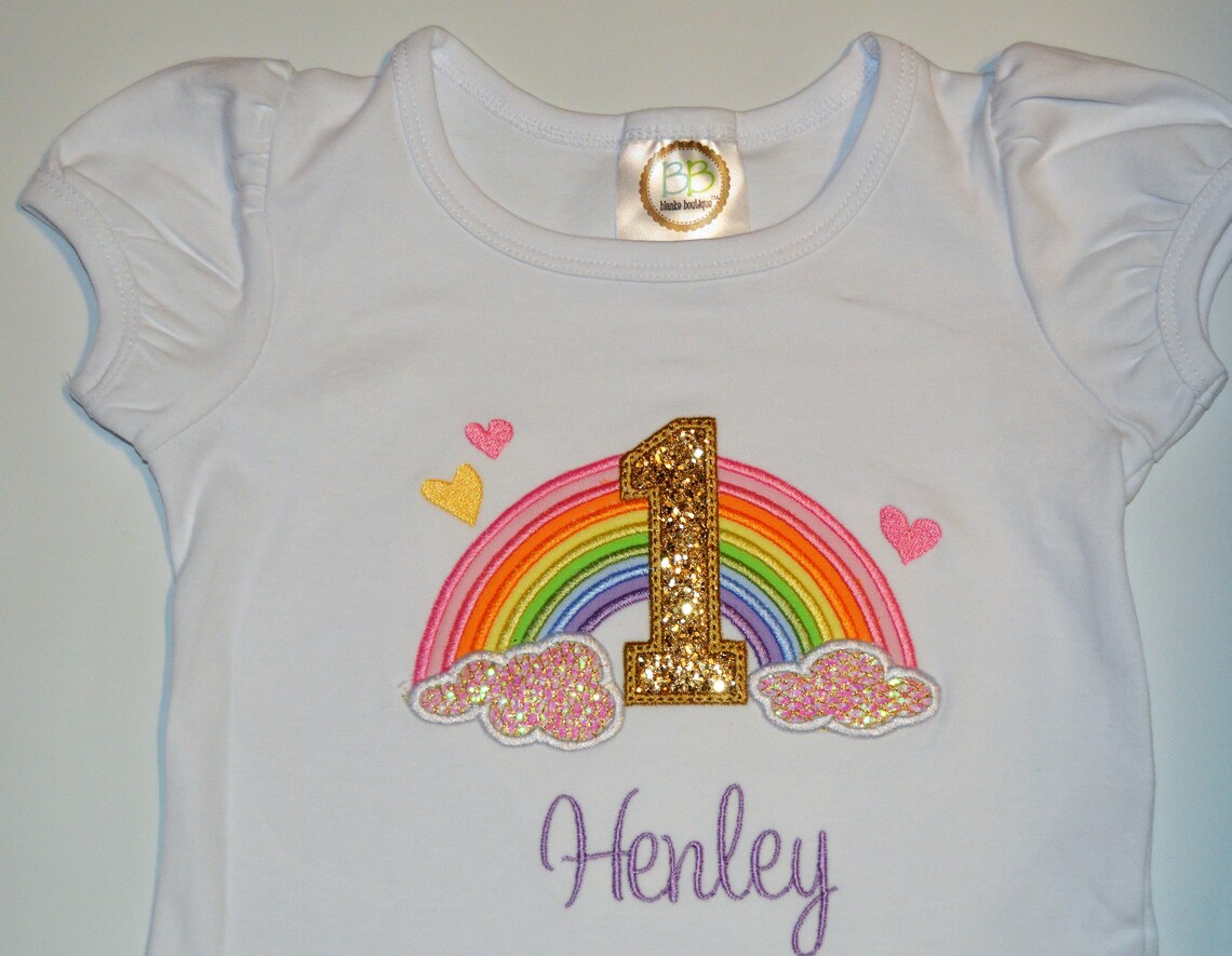 Personalized Rainbow Birthday Girls Shirt Custom Age 1-9 - Etsy