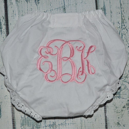 Diaper Cover Monogrammed White Eyelet Bloomers Diaper Cover Font Design Baby Girls Personalized Gift Baby Shower Gift Newborn Gift
