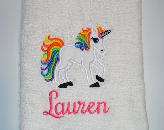 Personalized Unicorn Kids Bathroom Hand Towel Etsy Ireland