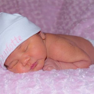 Personalized Newborn Girl Baby Hat, Monogrammed Newborn Boy Baby Hat