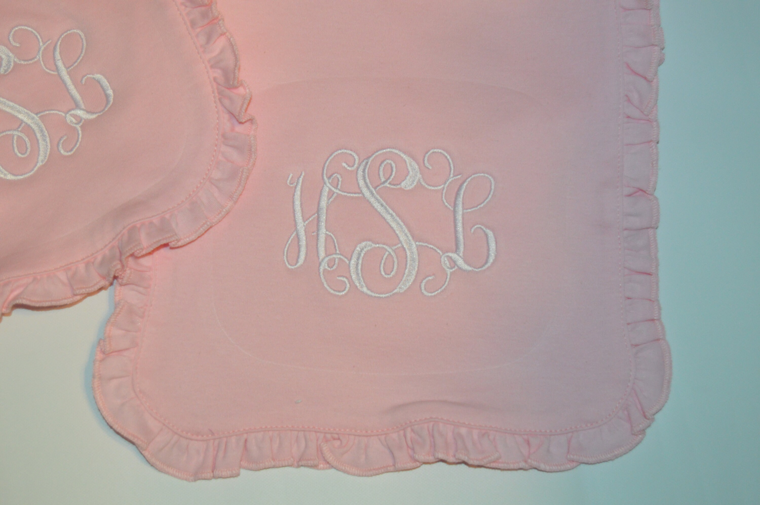 Pink Ruffle Bib Personalized Pink Baby Girl Ruffle Bib And/or Burp Cloth Quick Ship - Etsy