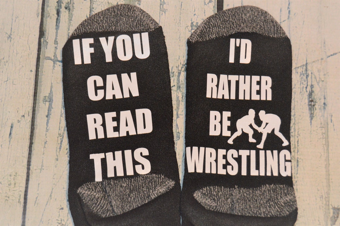 Funny Socks if You Can Read This I'd Rather Be Wrestling, Teen Gift