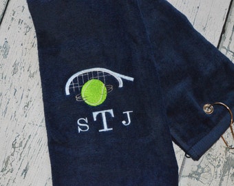 Personalized Tennis Towel - Monogram Towel Tennis Racket