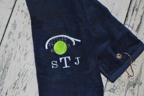 Personalized Tennis Towel - Monogram Towel Tennis Racket
