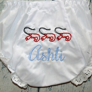 Crawfish Personalized Baby Bloomers Monogrammed Girls Shimp Diaper Cover