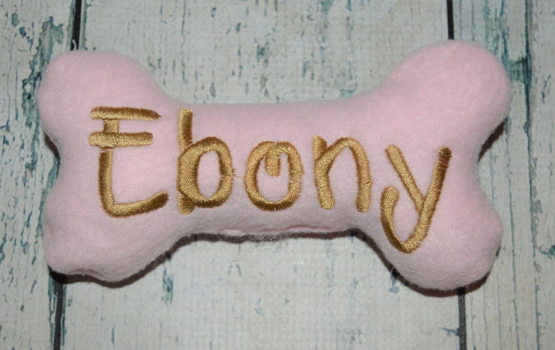 Personalized Dog Toy Plush Dog Bone Toy With Squeaker Etsy