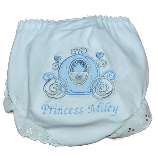 Personalized Cinderella Carriage Baby Bloomers Princess Diaper Cover