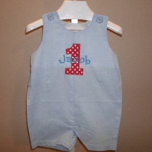 Birthday Shortall Jon Jon  Custom Number 1-4 Personalized Boys Birthday Outfit