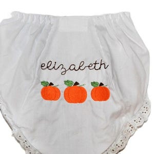 Personalized Pumpkin Bloomers, Monogrammed Baby Bloomers, Fall Pumpkin Diaper Cover