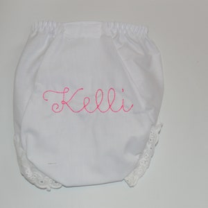 Baby Bloomers Monogrammed Baby Girl Diaper Cover, QUICK SHIP, Diaper Cover with Monogram, Blank Baby Bloomers, Personalized Baby Bloomers image 5