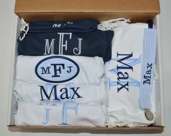 Personalized Baby Gift Box, Welcome Baby Gift Box, Newborn Baby Boy 10 pc Boxed Gift Set