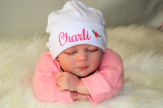 Personalized newborn 2025 girl hat