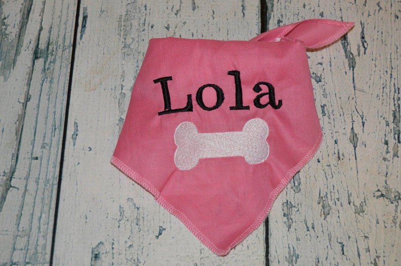 Custom Colors Personalized Dog Bandana with Bone