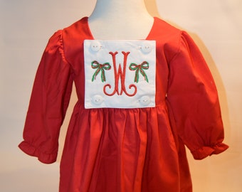 Christmas Bow Dress with Removable Tab - Interchangeable Dress