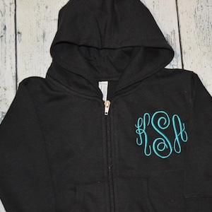 Monogrammed Kids Sweatshirt Closeout Full Zip & Hoodie Personalized Kids Jacket
