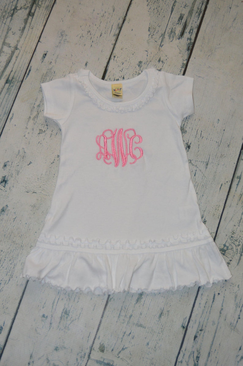 Monogram dress girls custom dress Personalized Girls Ruffle Dress