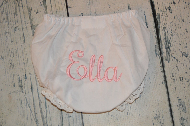 Personalized Baby Bloomers, Monogram Baby Girl Bloomers, QUICK SHIP Embroidered Bloomers, Baby Girl Bloomer, Toddler Bloomers Bild 1