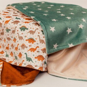 Organic Minky Blanket - Baby Blanket  - Baby Shower Gift- Stars - Dinosaurs