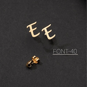 14K Gold Initial Earrings – Personalized Initial Earrings – Minimalist Jewelry for Women – 21st Birthday Gift, Gift for Her