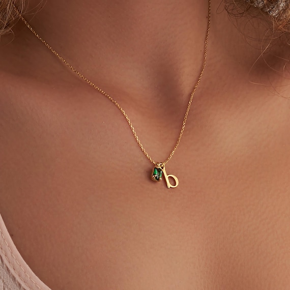 Rope Chain Necklace 24 Inch Name Necklace Initial Necklace 14K