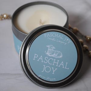 PASCHAL JOY - Catholic Candle  - Natural Soy Coconut Wax - Christian Gift - Mini Sampler Size - Easter Lent Candle (yuzu blossom)