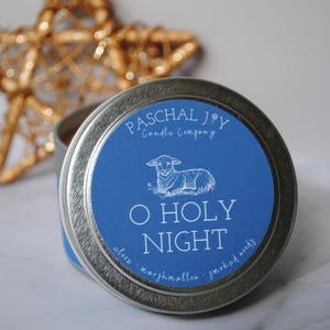 O HOLY NIGHT - Catholic Candle - Mini Sampler - Soy Coconut Wax - Christian Christmas - Incense Mass ( clove - marshmallow - smoked woods)