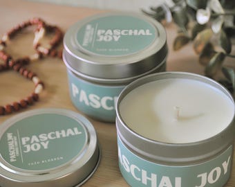 Catholic Easter Candle • Yuzu Blossom Scented • Natural Wax • PASCHAL JOY